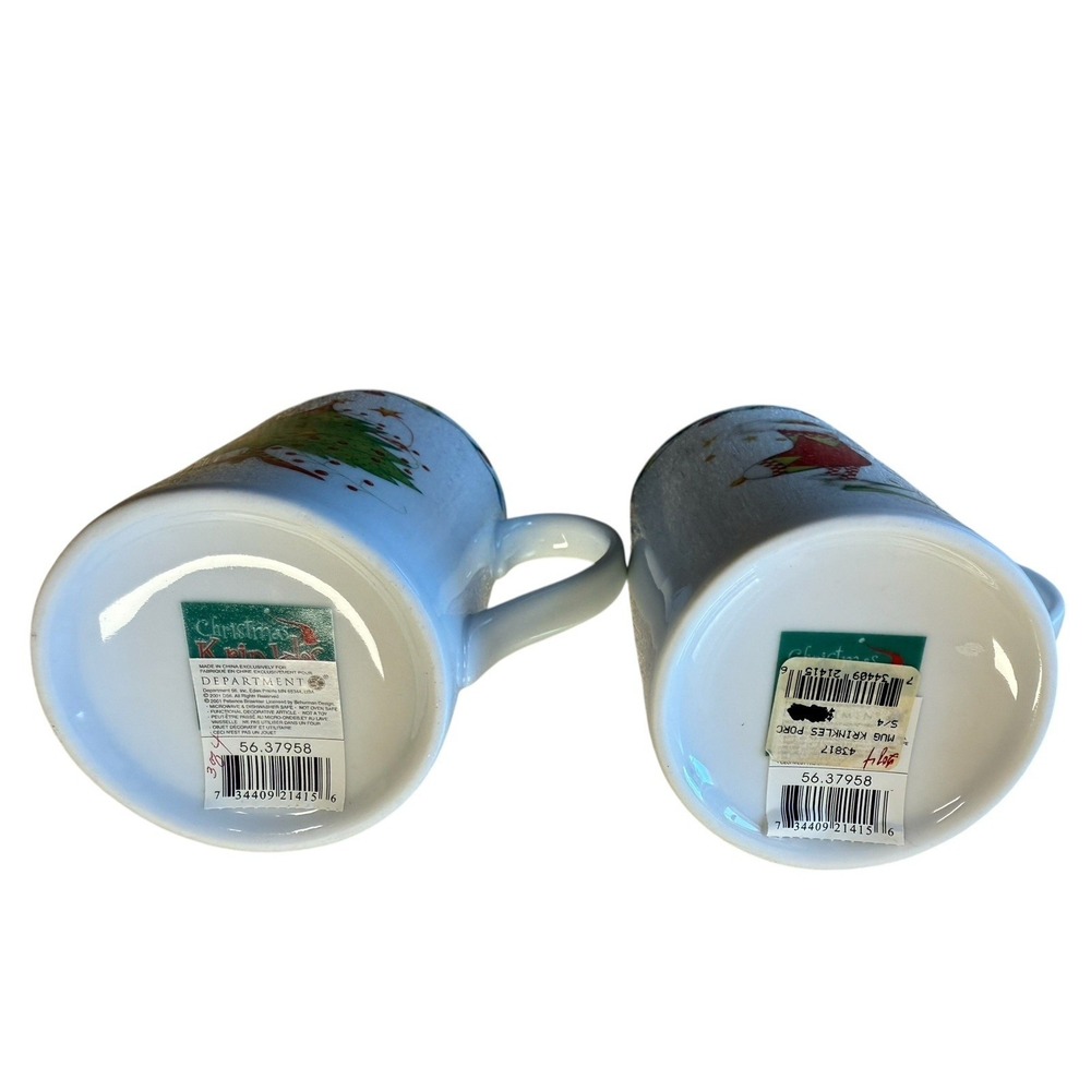 DEPT 56 Christmas Krinkles 4 Mug Set #37958 Vintage NWT Patience Brewster - Picture 9 of 9